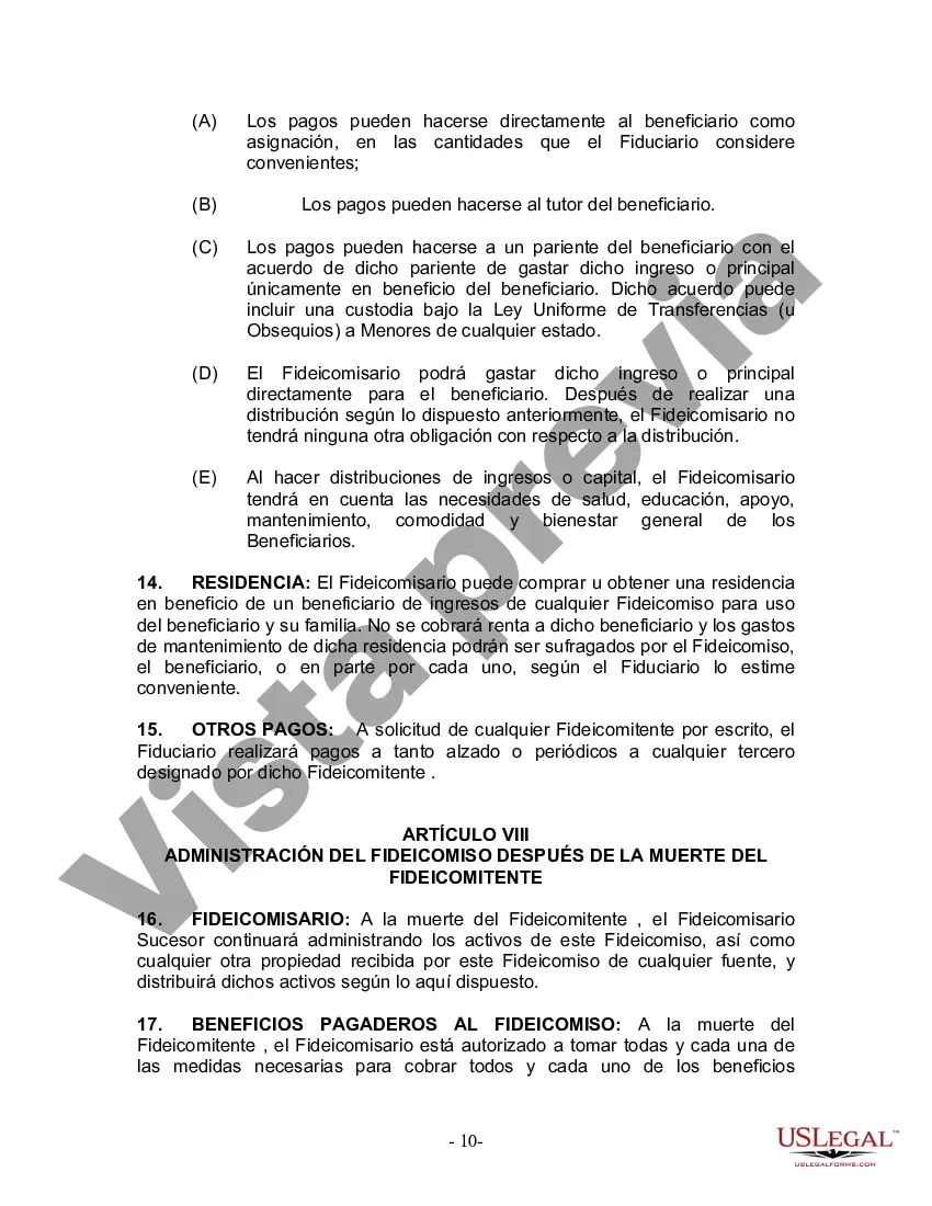 Preview Fideicomiso en vida para esposo y esposa con hijos menores o adultos