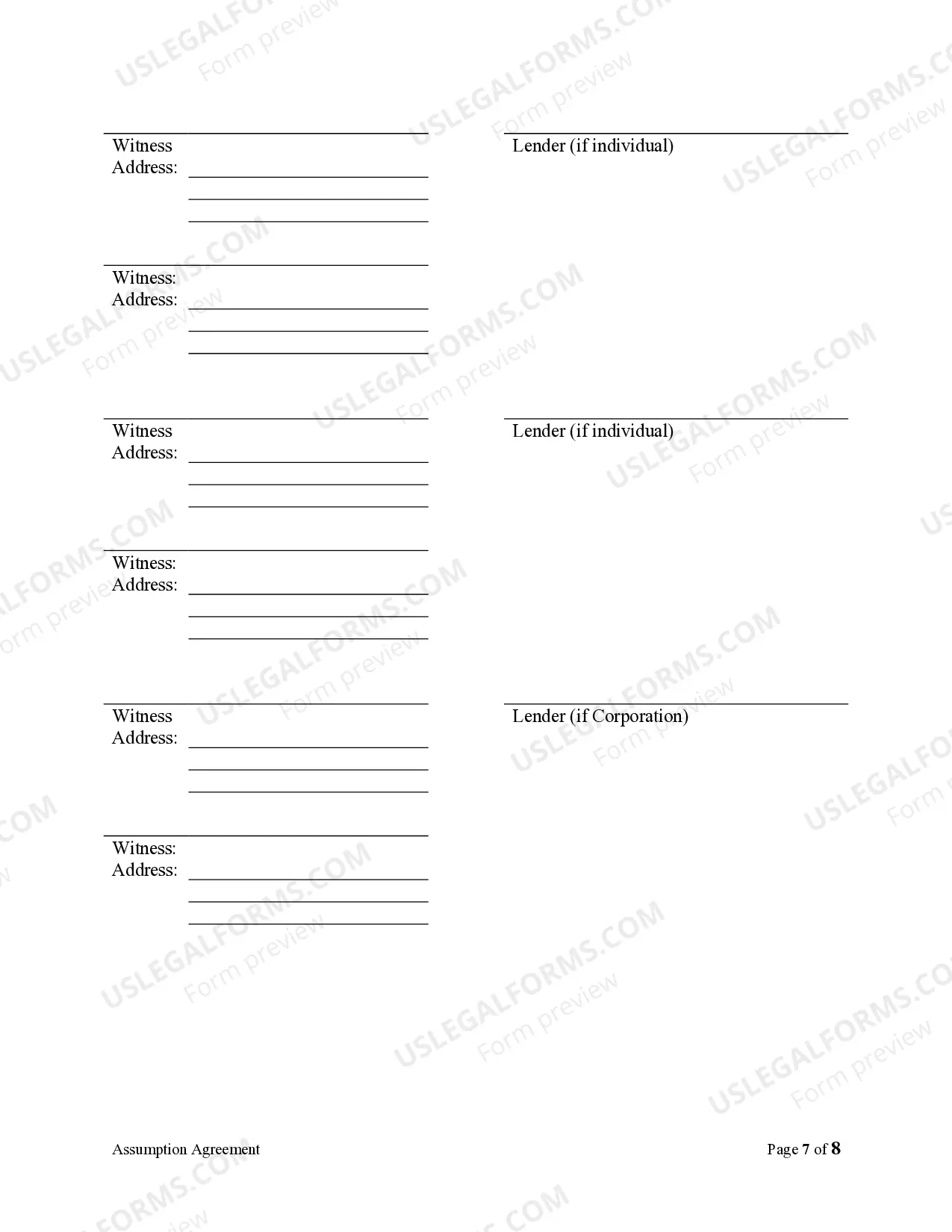 Preview Assumption Agreement of Mortgage and Release of Original Mortgagors