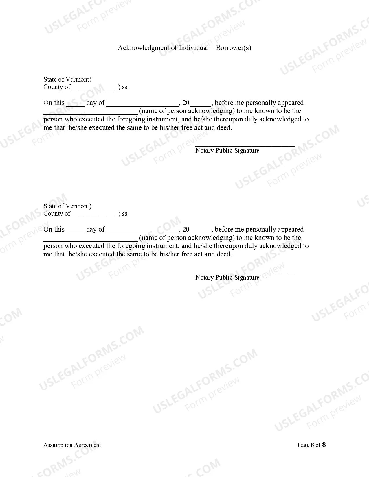 Preview Assumption Agreement of Mortgage and Release of Original Mortgagors