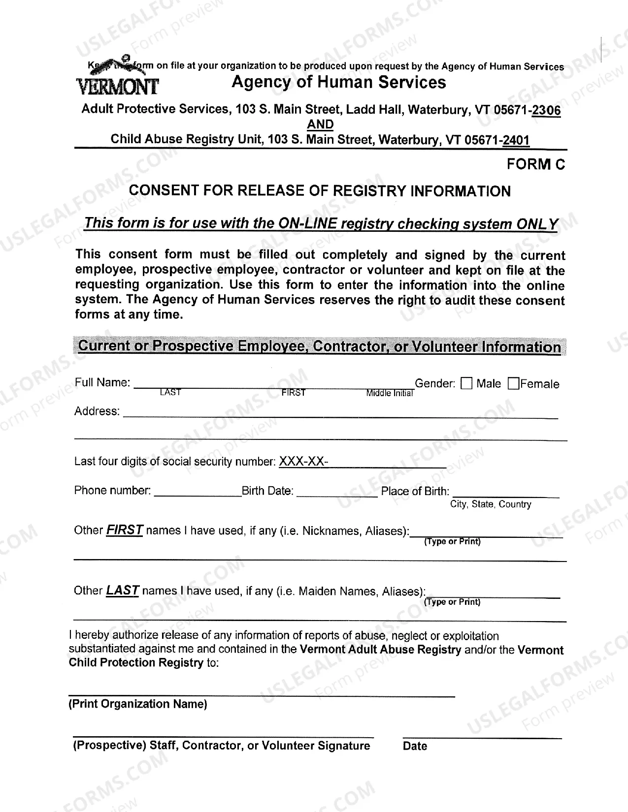 Preview Volunteer Guardian Ad Litem Application