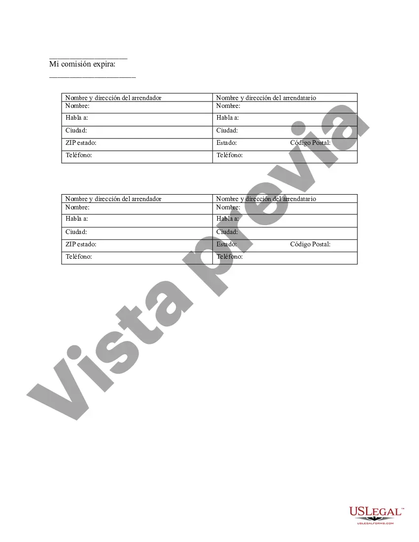 Preview Aviso de Arrendamiento para Grabación