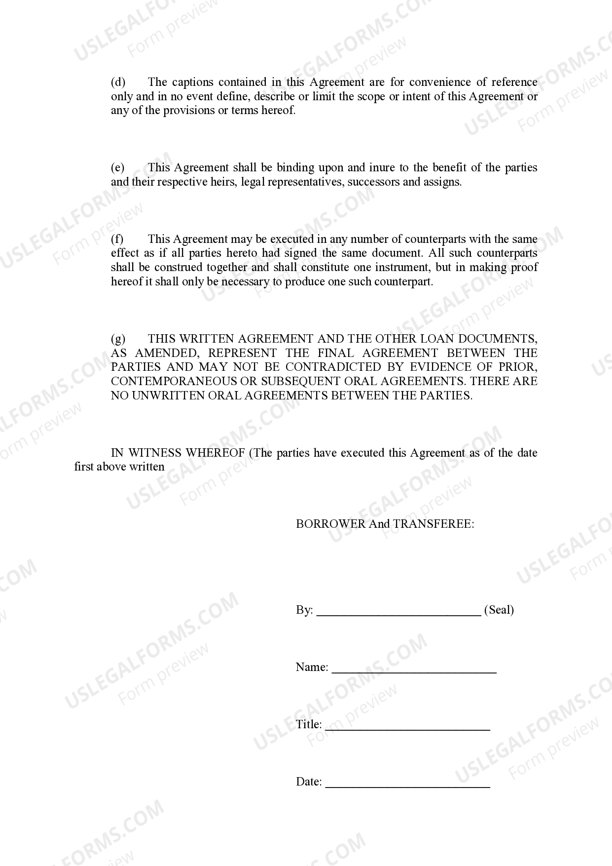 Vermont Assumption and Release Agreement US Legal Forms