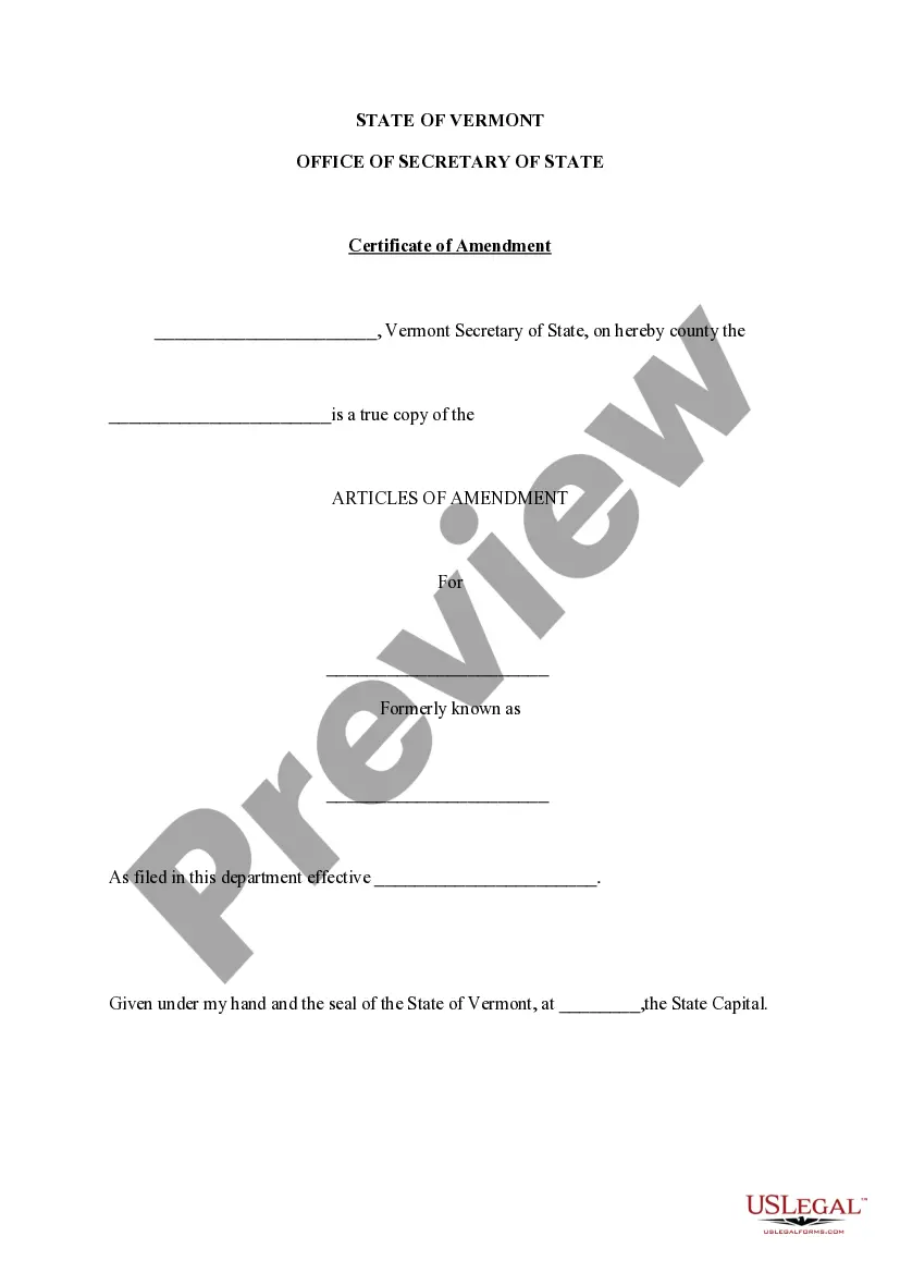 Preview Certificate of Amendment