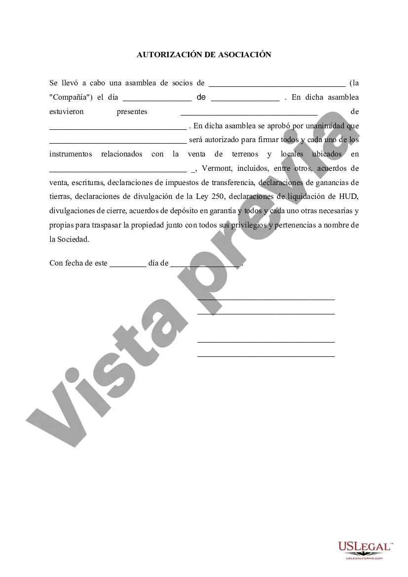 Preview Autorización de asociación