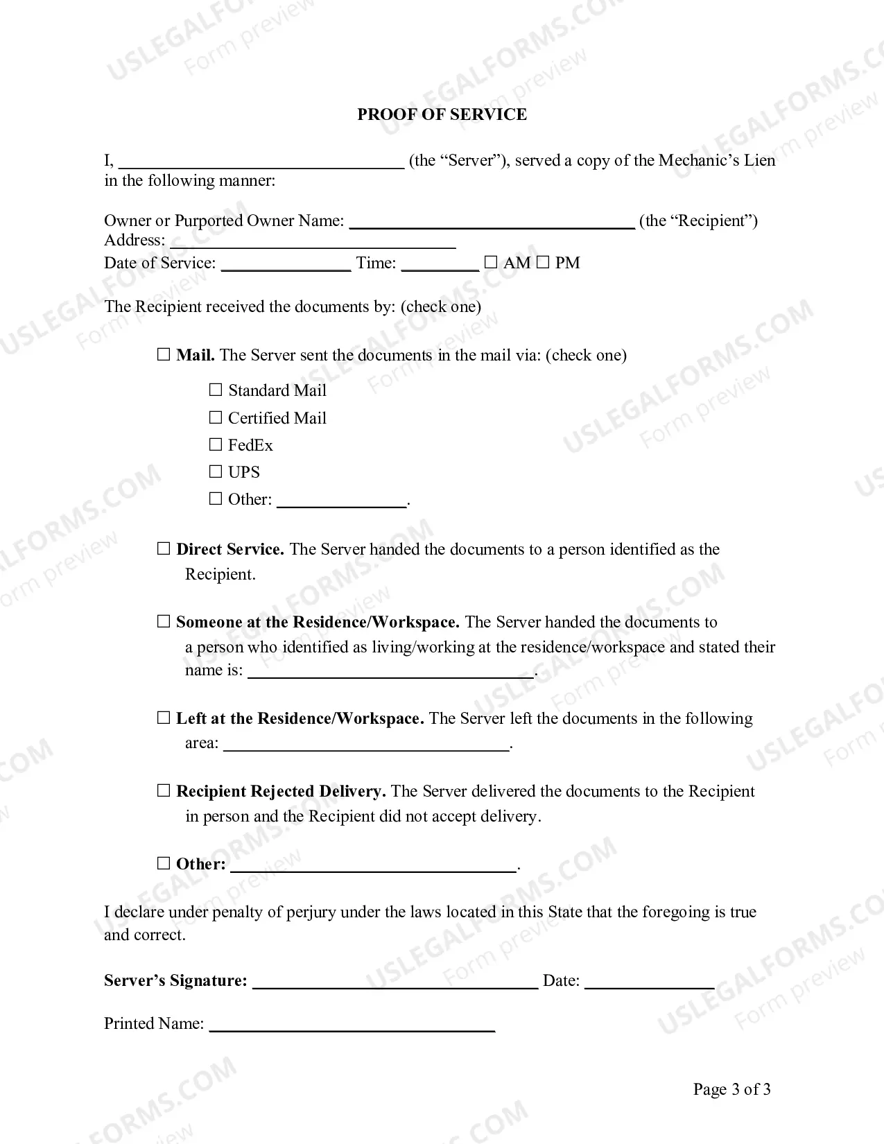 Preview Vermont Mechanic's Lien
