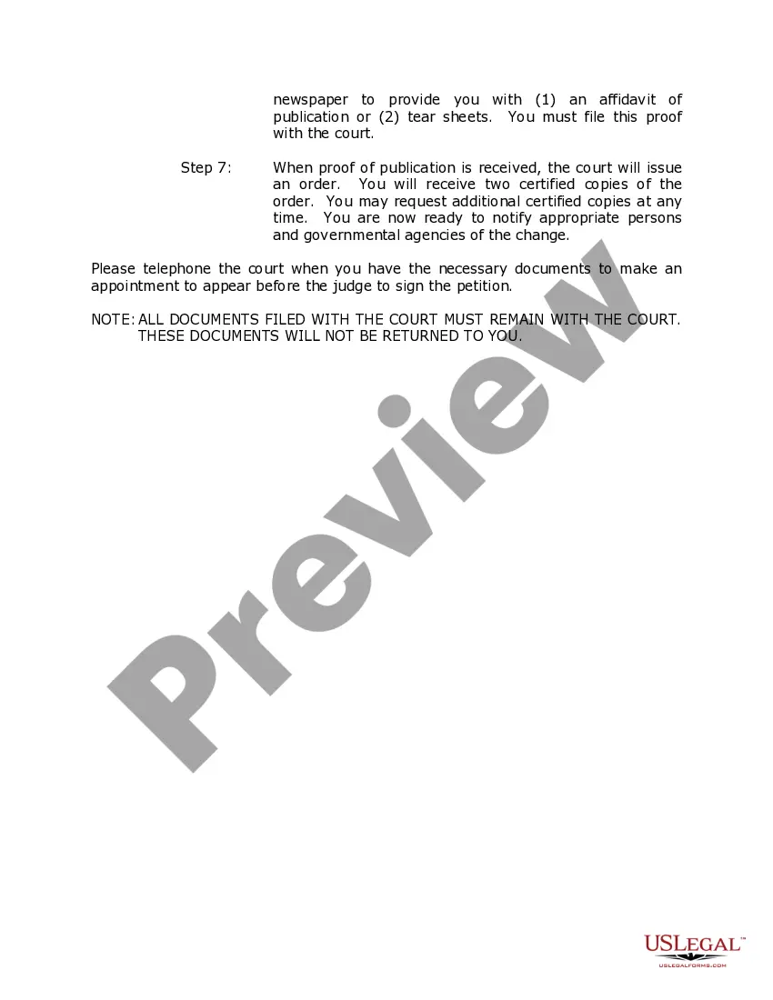 Preview Vermont Name Change Instructions and Forms Package for an Adult