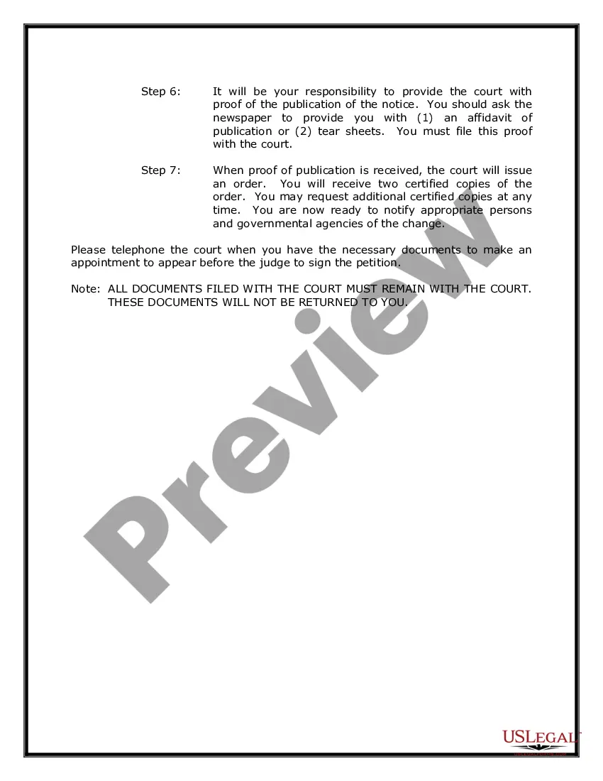 Preview Vermont Name Change Instructions and Forms Package for a Family