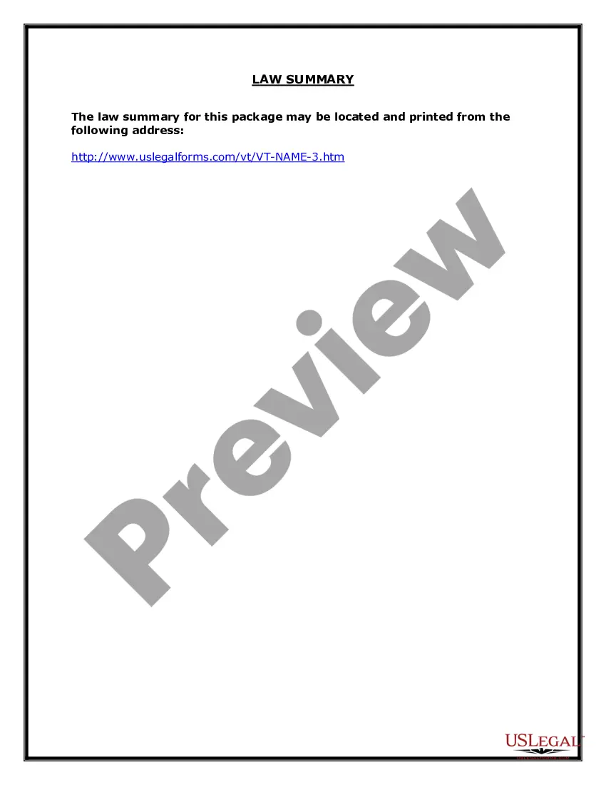 Preview Vermont Name Change Instructions and Forms Package for a Family