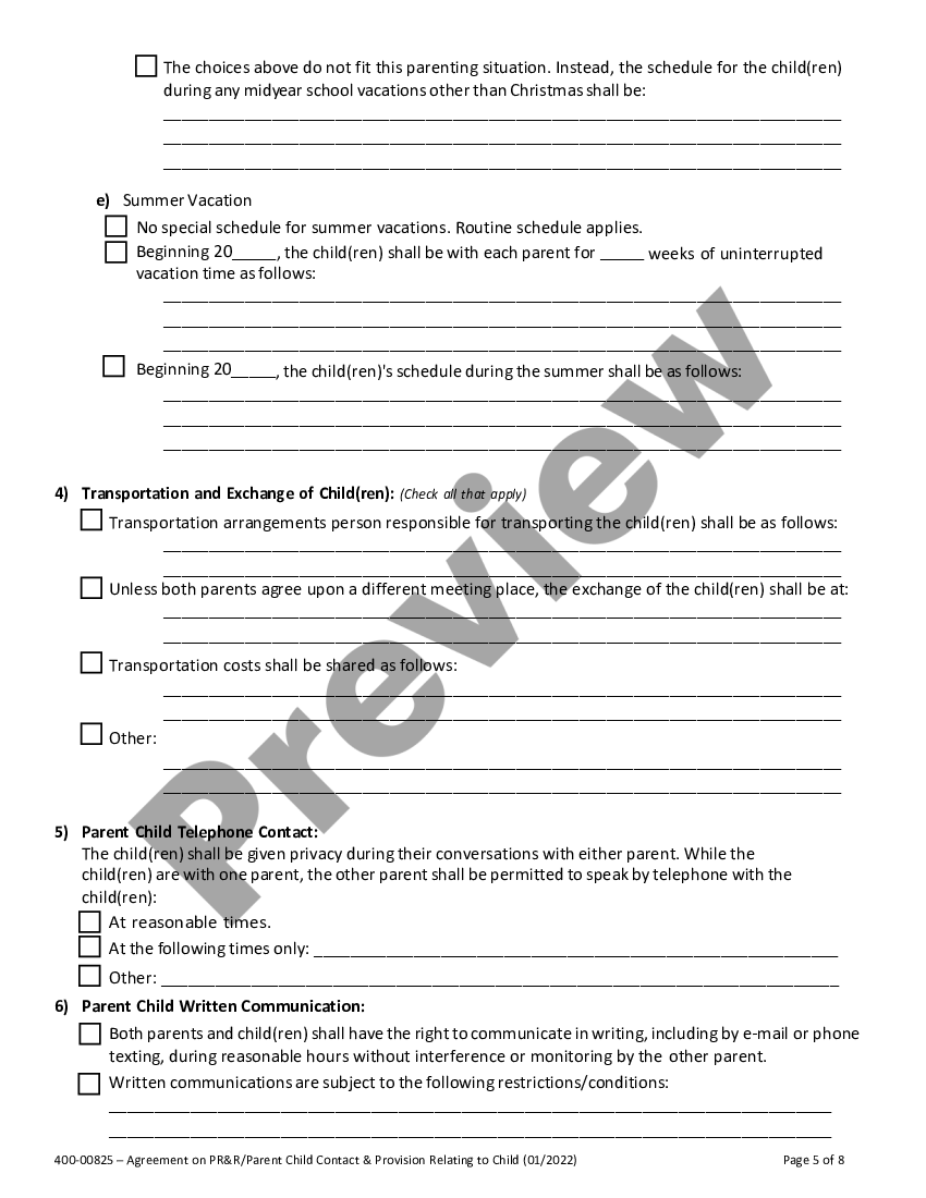 Parental Responsibility Order Form C1 US Legal Forms