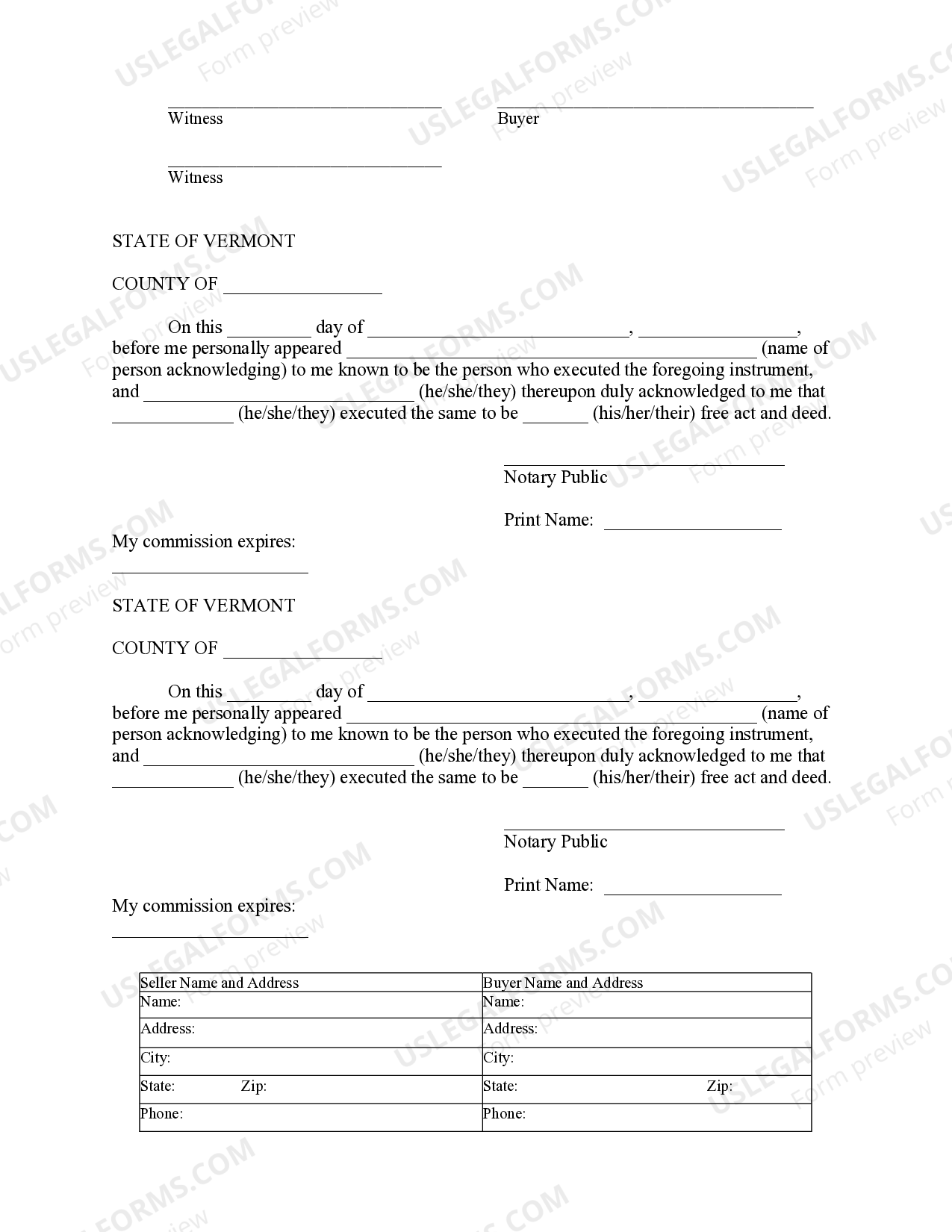 Vermont Notice of Option for Recording US Legal Forms
