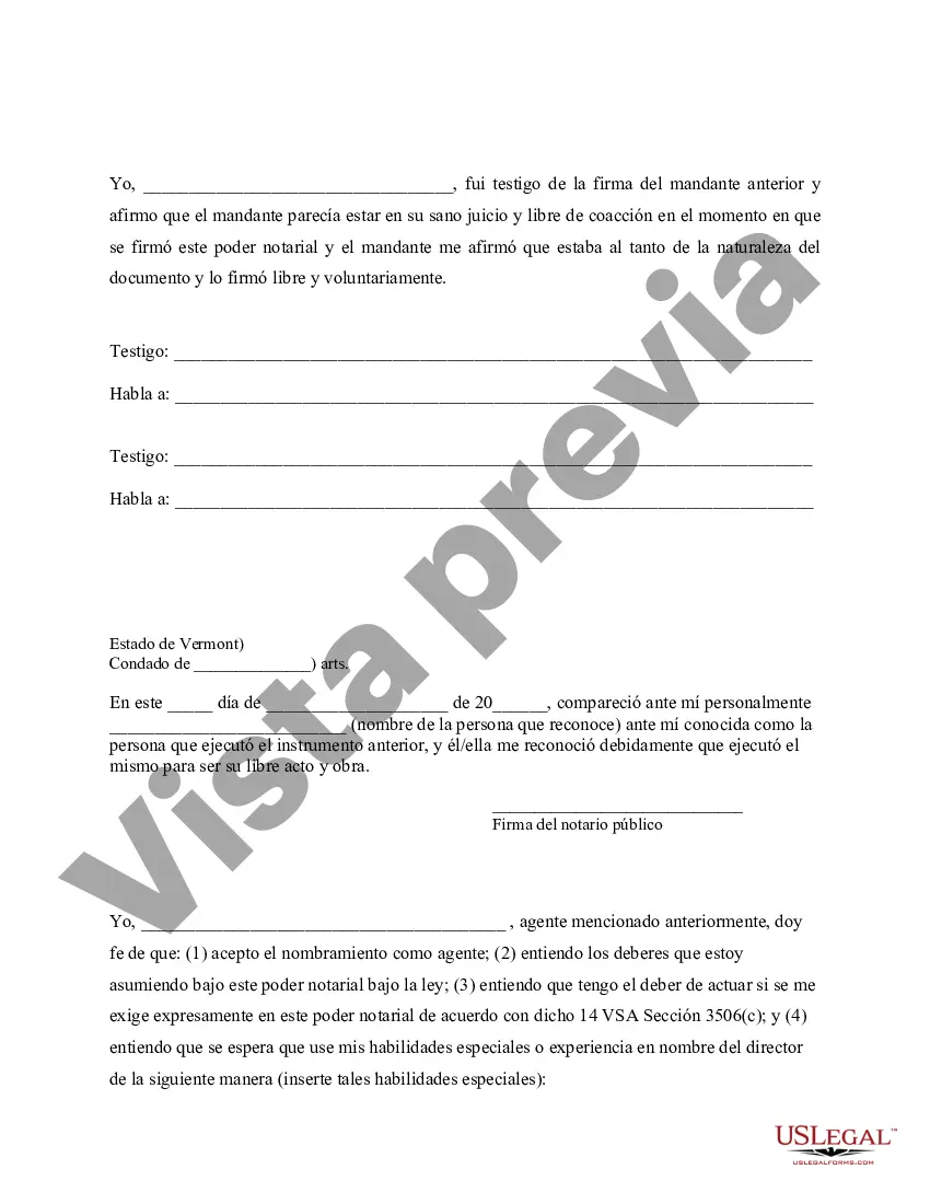 Preview Poder general duradero para la propiedad y las finanzas o efectivo financiero en caso de incapacidad