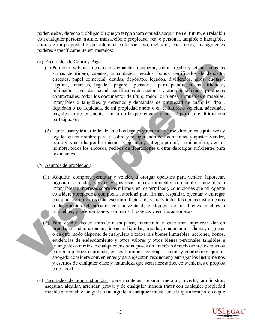 Preview Poder General Duradero para Bienes y Finanzas o Financiero Efectivo Inmediatamente