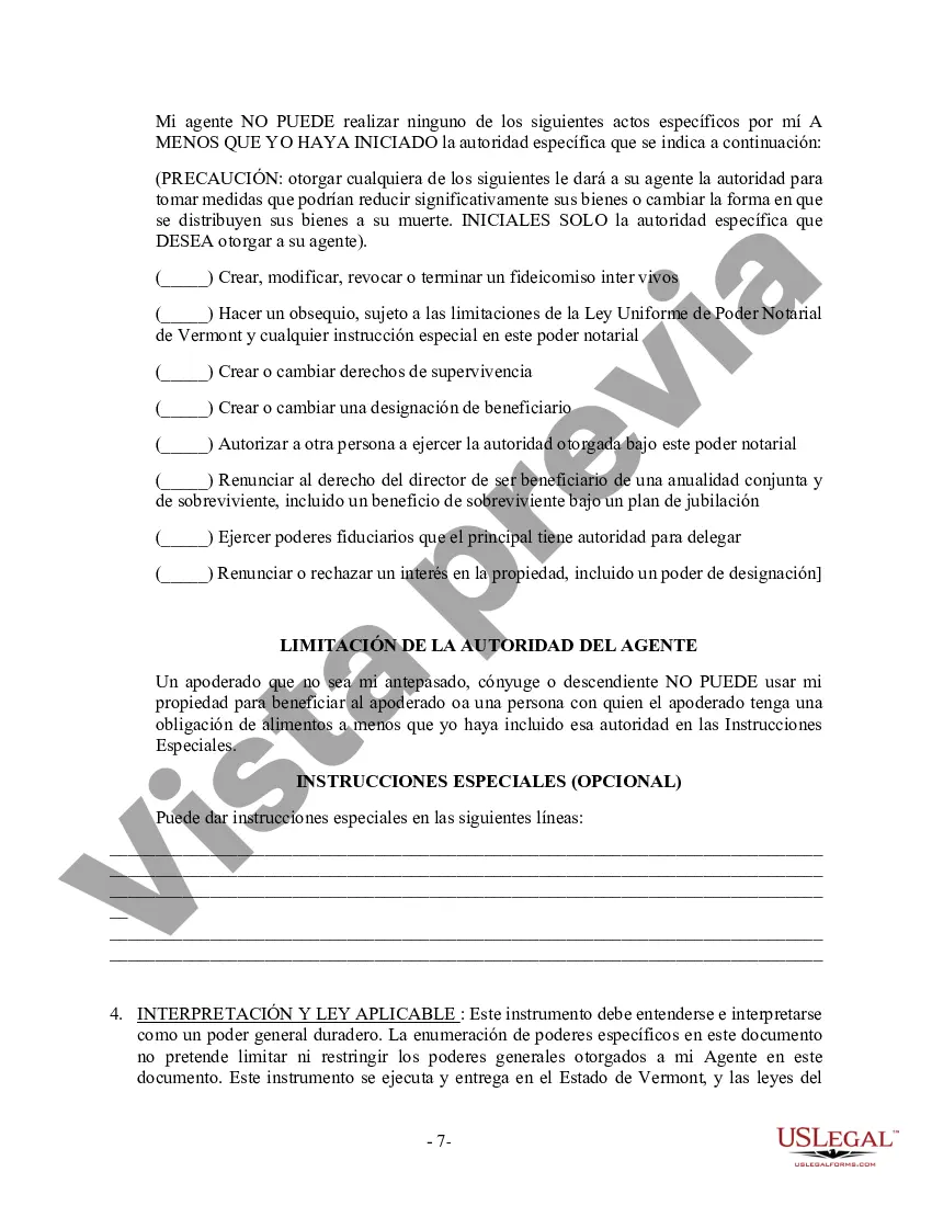 Preview Poder General Duradero para Bienes y Finanzas o Financiero Efectivo Inmediatamente
