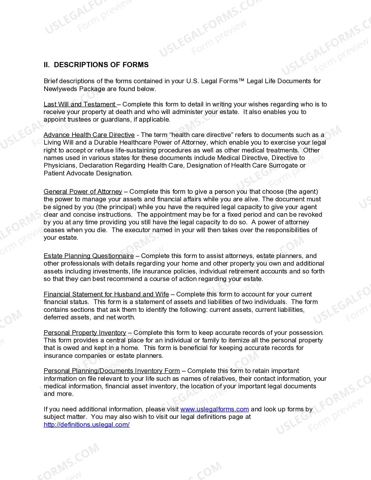 Preview Vermont Essential Legal Life Documents for Newlyweds