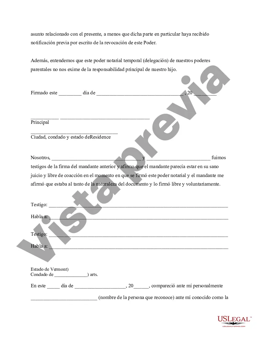 Preview Poder General para el Cuidado y Custodia del Hijo o Hijos