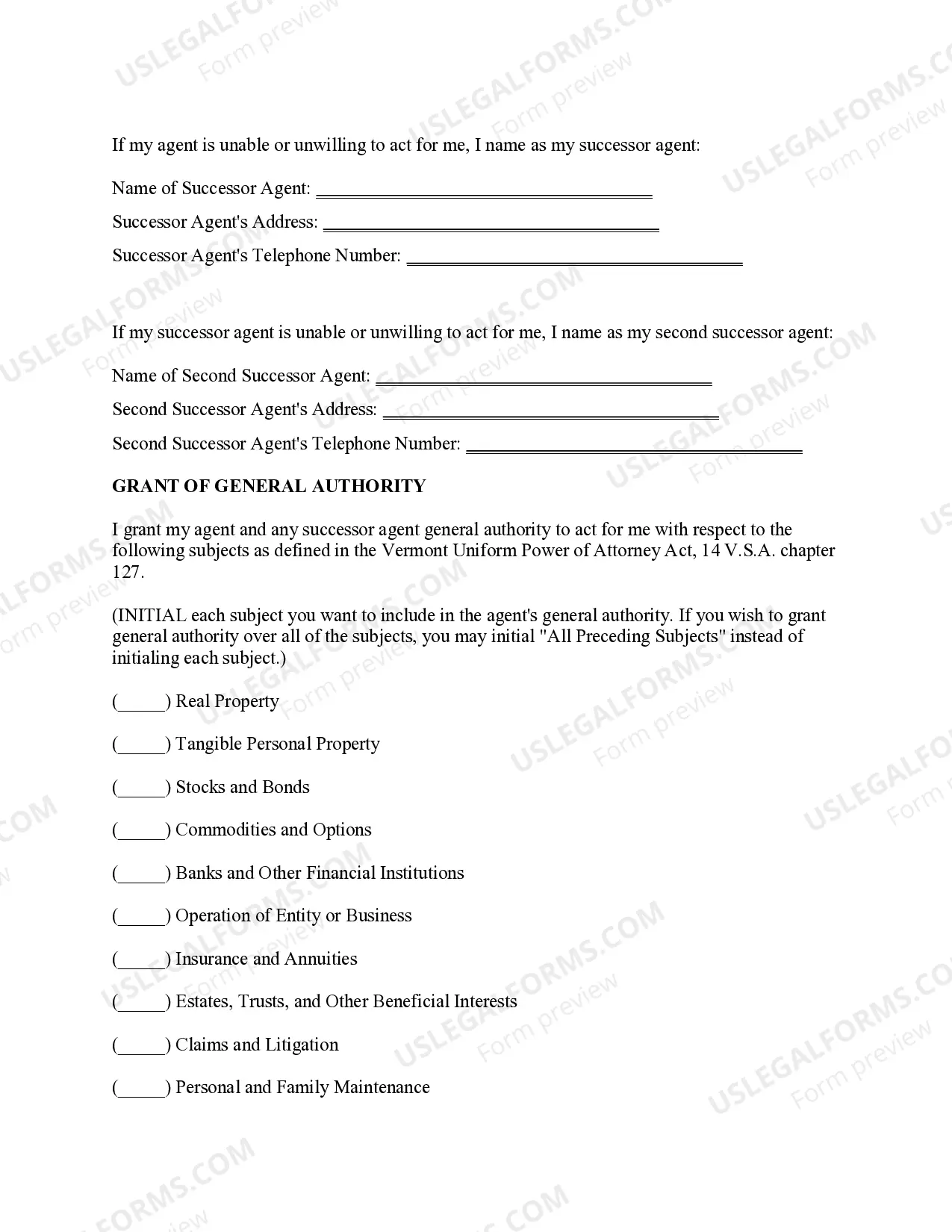 Preview Statutory Power of Attorney