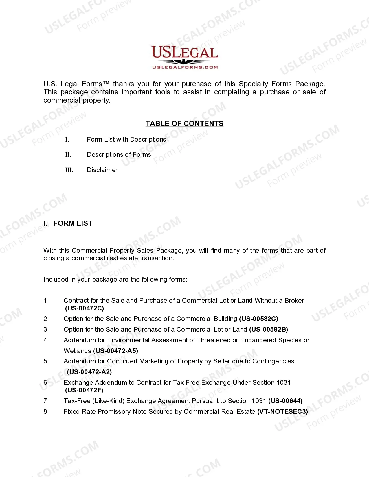 Preview Vermont Commercial Property Sales Package