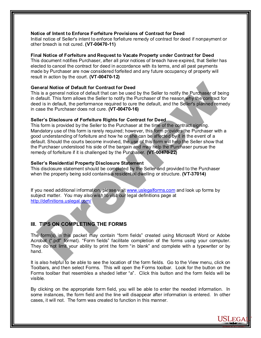 page 3 Contract for Deed Package preview