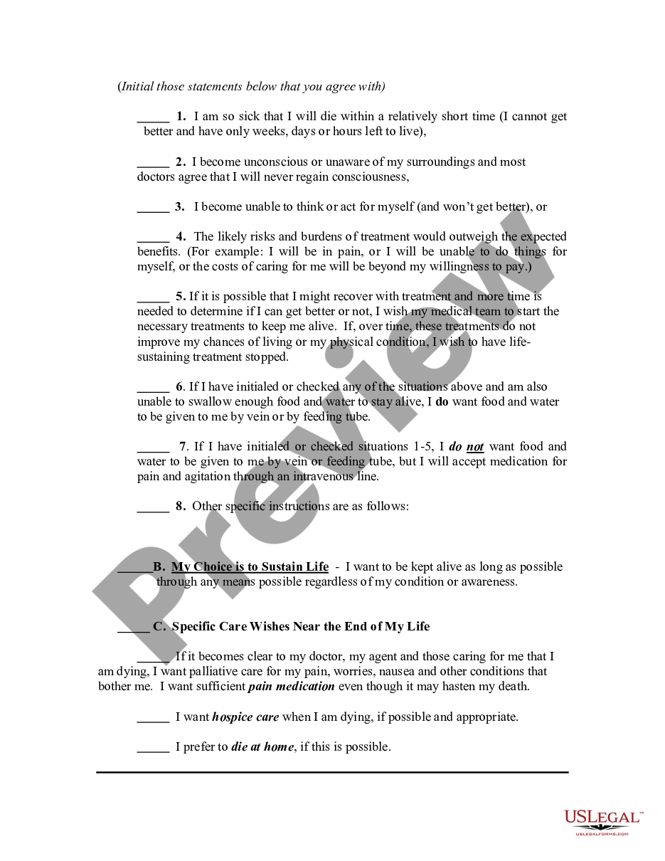 page 2 Advance Directive for Healthcare and Disposition of Remains preview