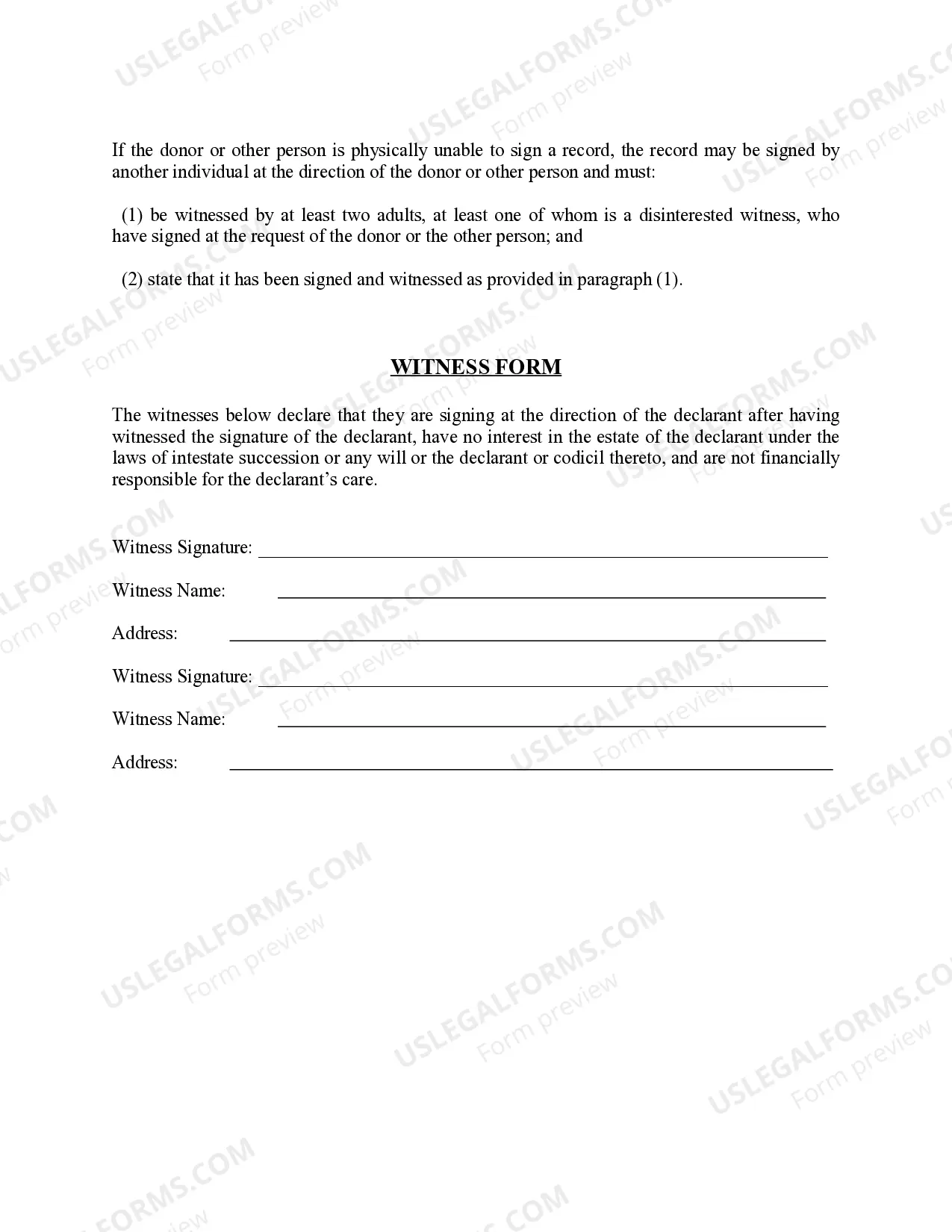 Preview Revocation of Anatomical Gift Donation