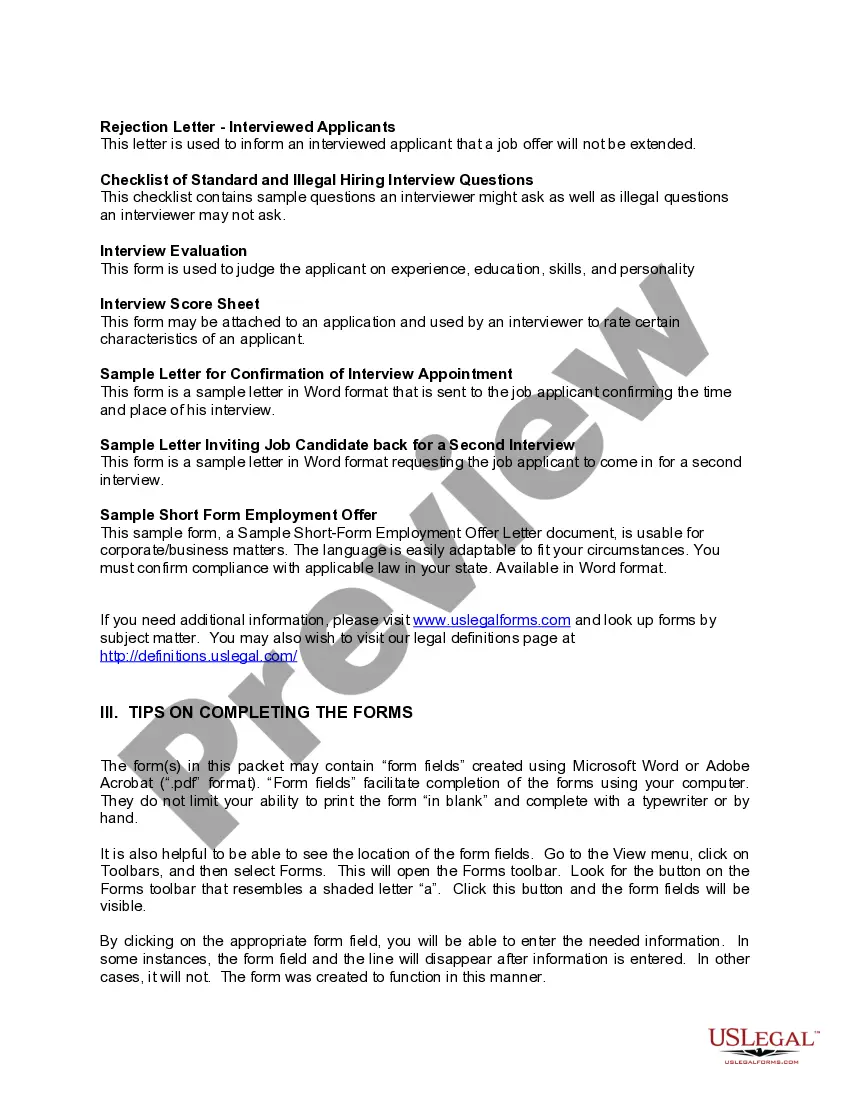 Get Vermont Employment Interview Package Preview Vermont Employment Interview Package