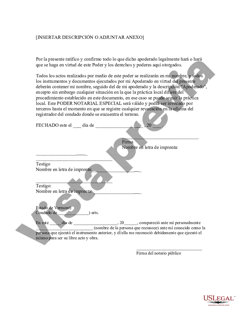 Get Poder notarial especial o limitado para transacciones de venta de bienes raíces por parte del vendedor Preview Poder notarial especial o limitado para transacciones de venta de bienes raíces por parte del vendedor