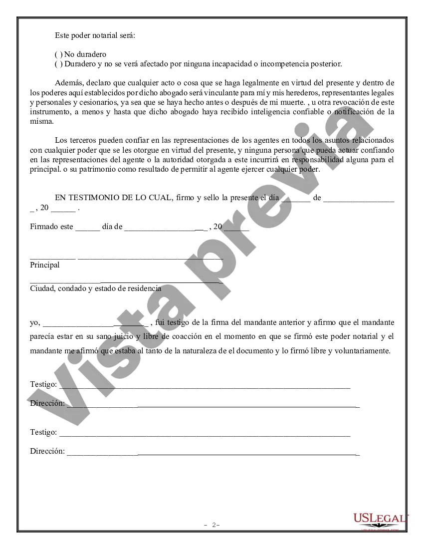 Preview Poder Notarial Limitado para Transacciones de Acciones y Poderes Corporativos