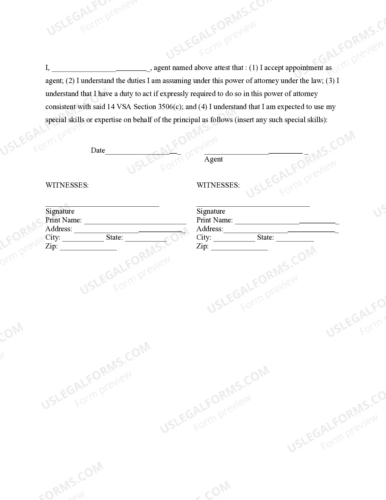 Preview Special Durable Power of Attorney for Bank Account Matters
