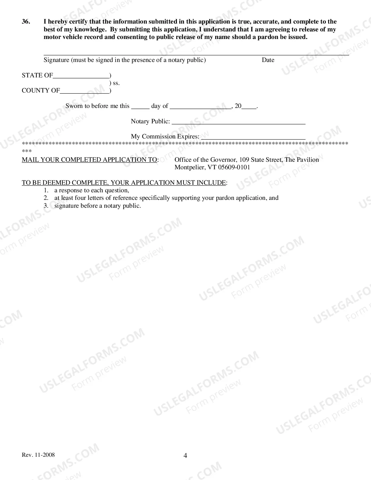 Preview Pardon Application