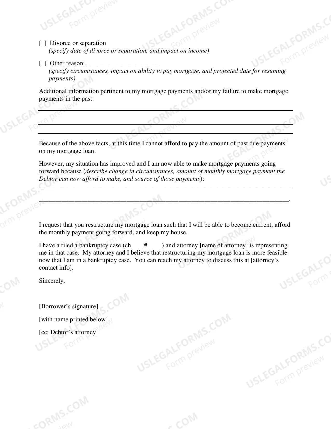 Preview Debtor Hardship Letter