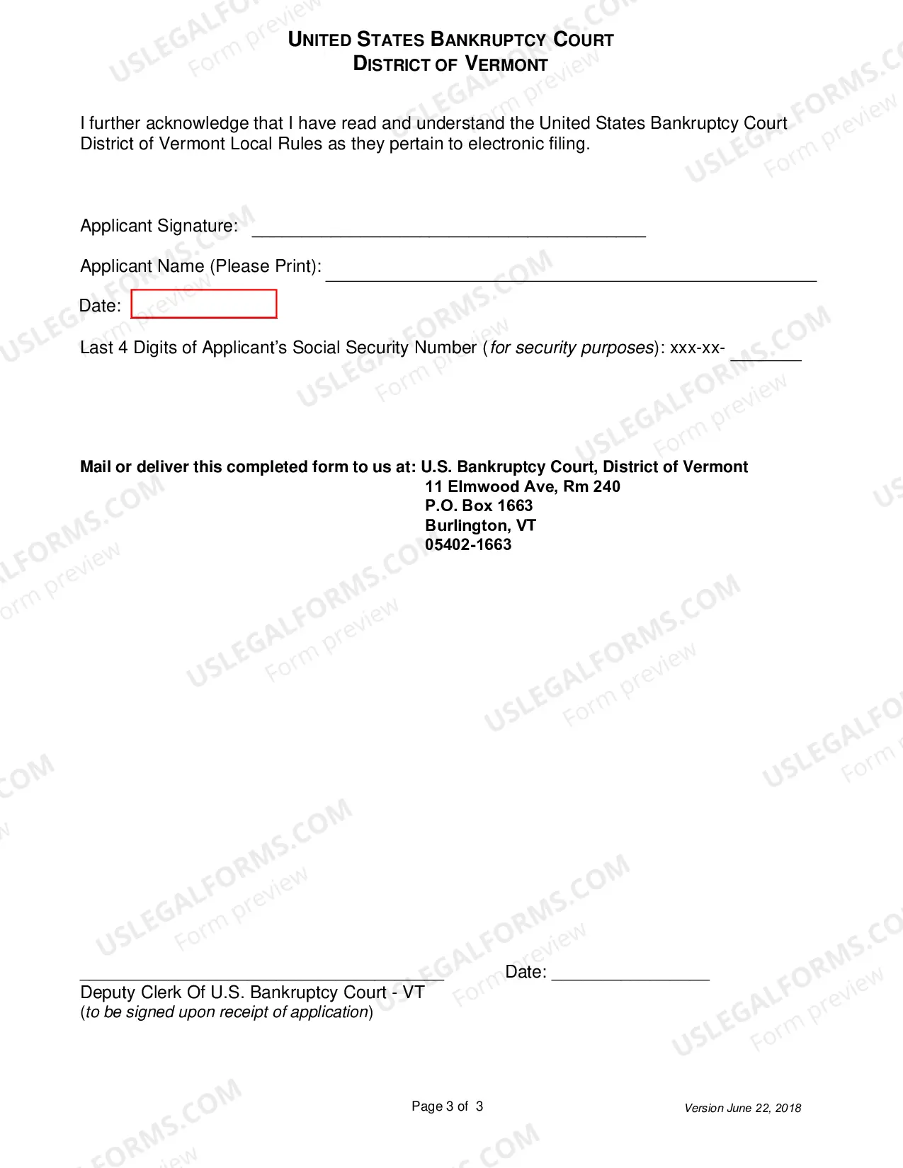 Preview Electronic Case Filing System Limited Participant Registration Form