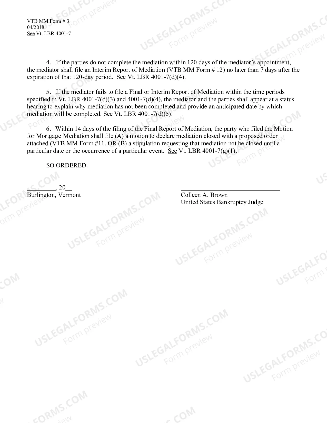 Preview Order Granting Motion For Mortgage Mediation