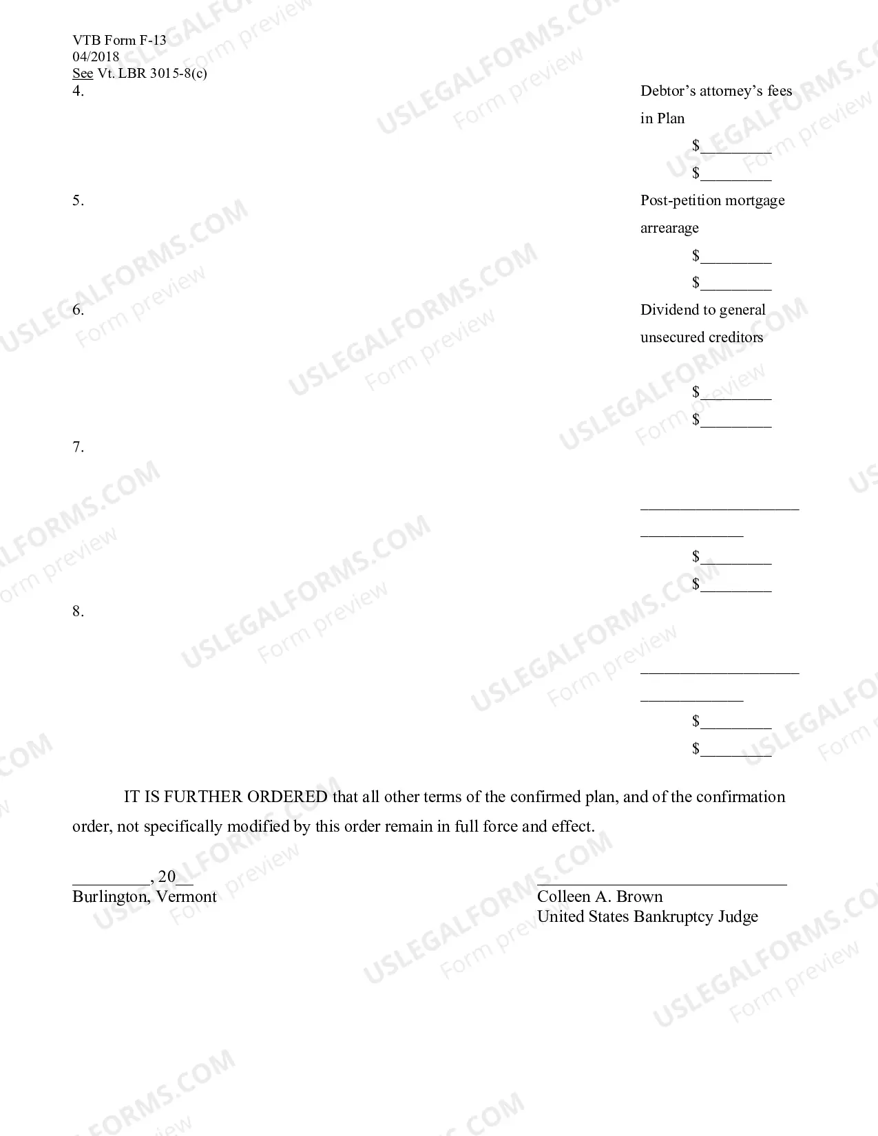 Preview Order Granting Motion To Modify Plan and To Modify Confirmation Order