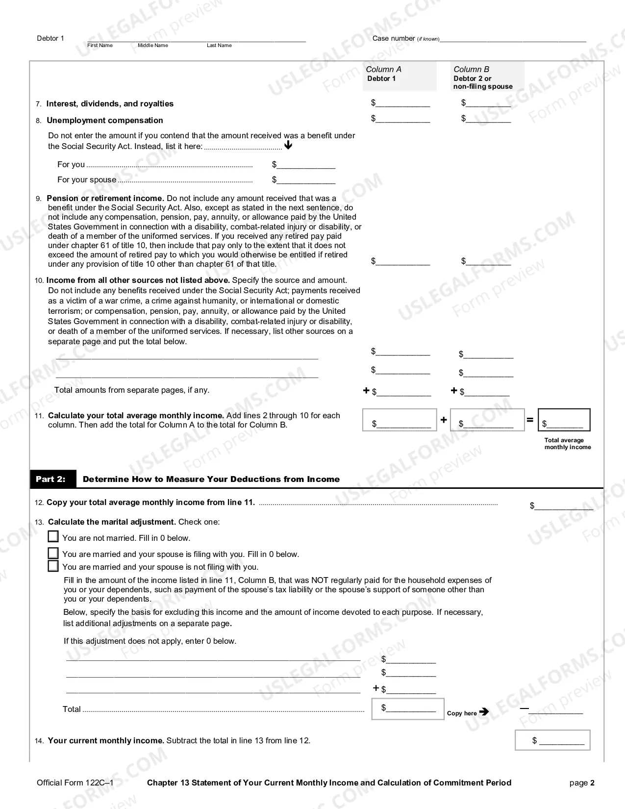 Preview Chapter 13 Statement of Your Current Monthly Income and Calculation of Commitment Period