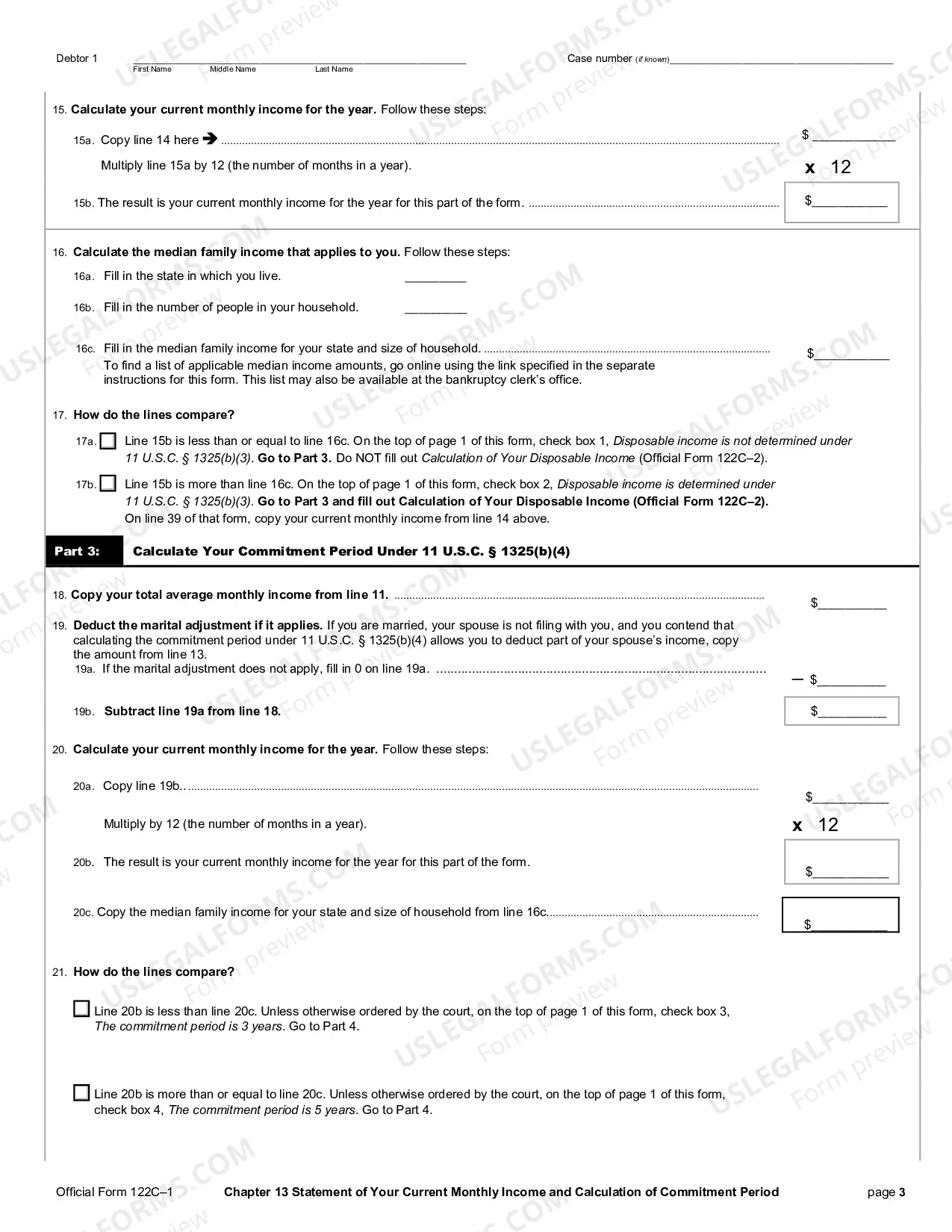Preview Chapter 13 Statement of Your Current Monthly Income and Calculation of Commitment Period