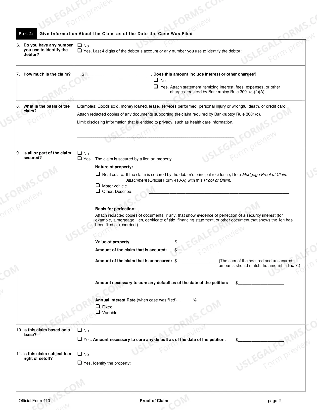 Preview Proof of Claim