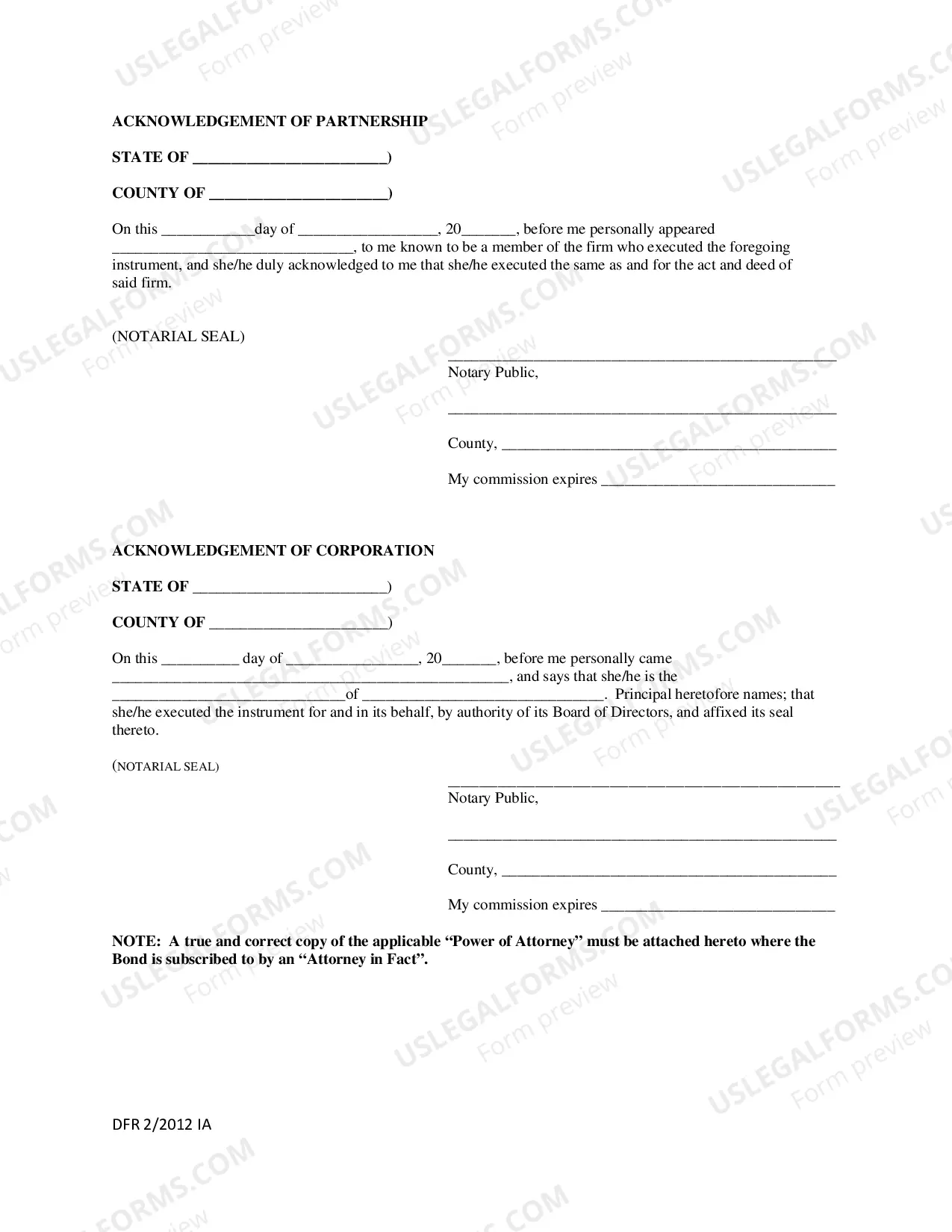 Preview Vermont Surety Bond Form