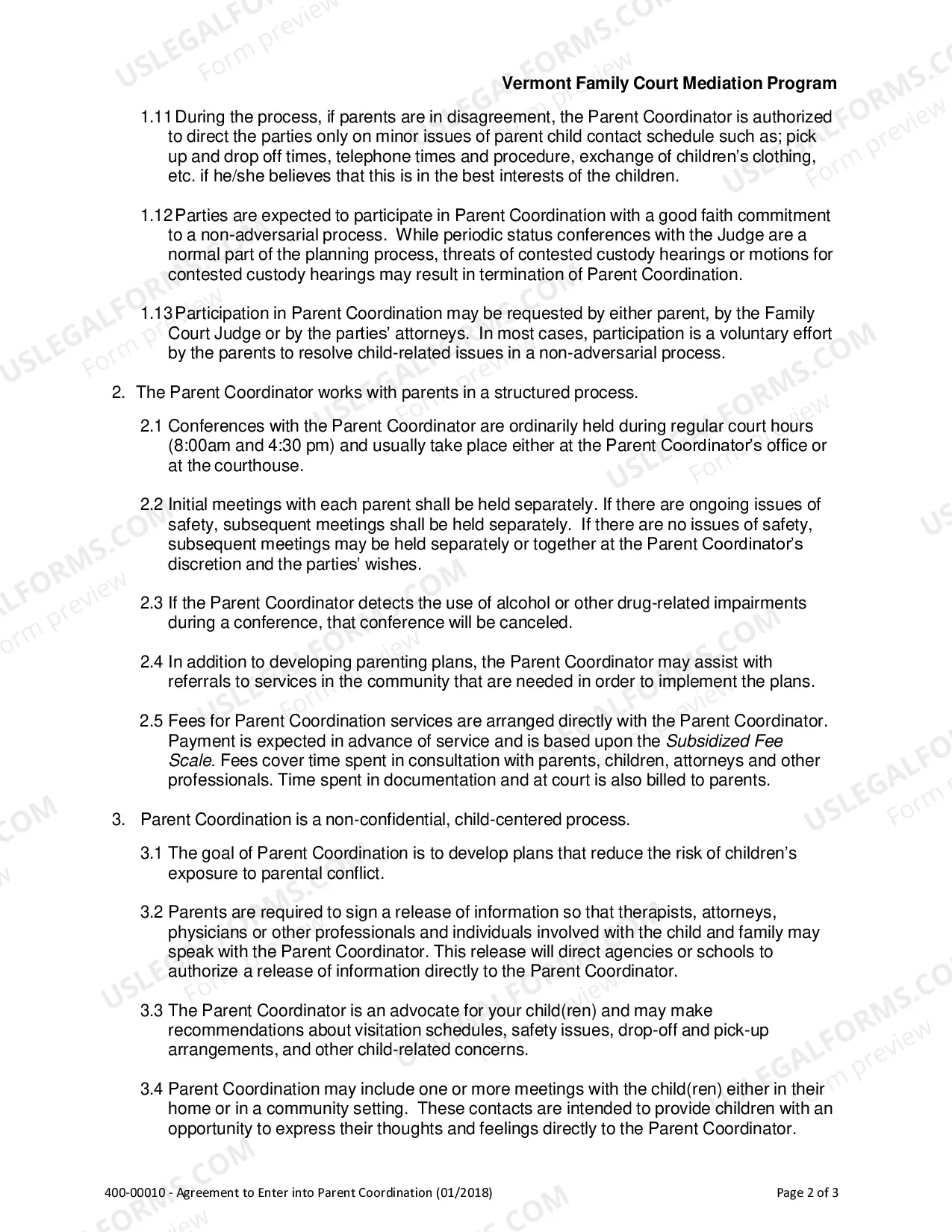 Preview Agreement To Enter Into Parent Coordination