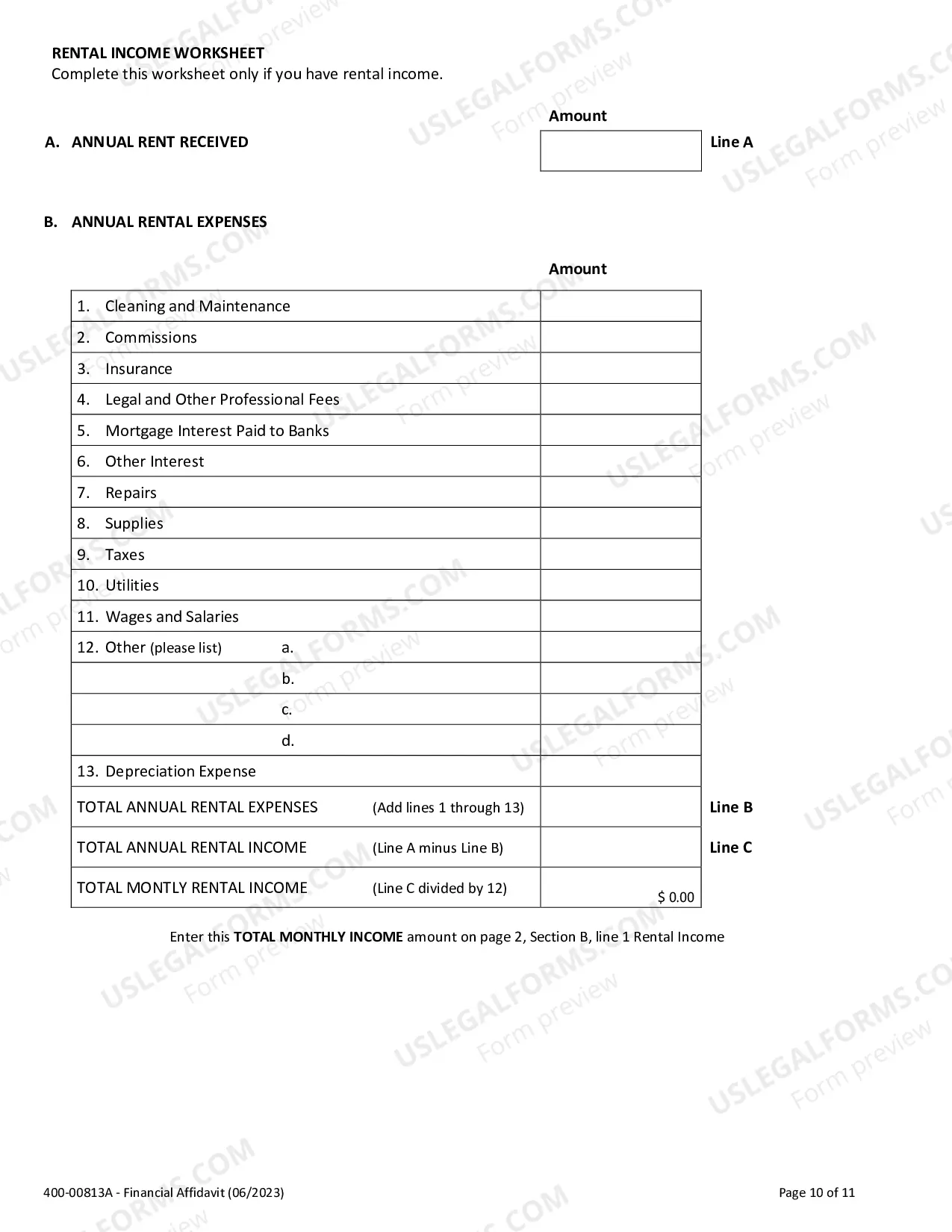 Preview Financial Affidavit