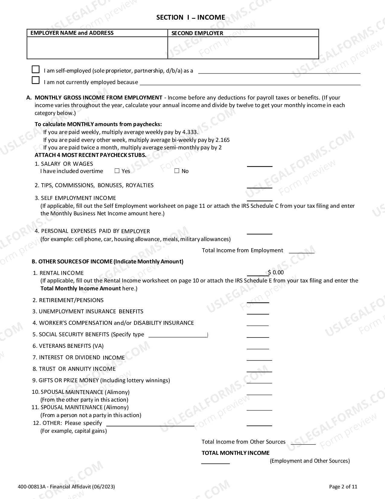 Preview Financial Affidavit