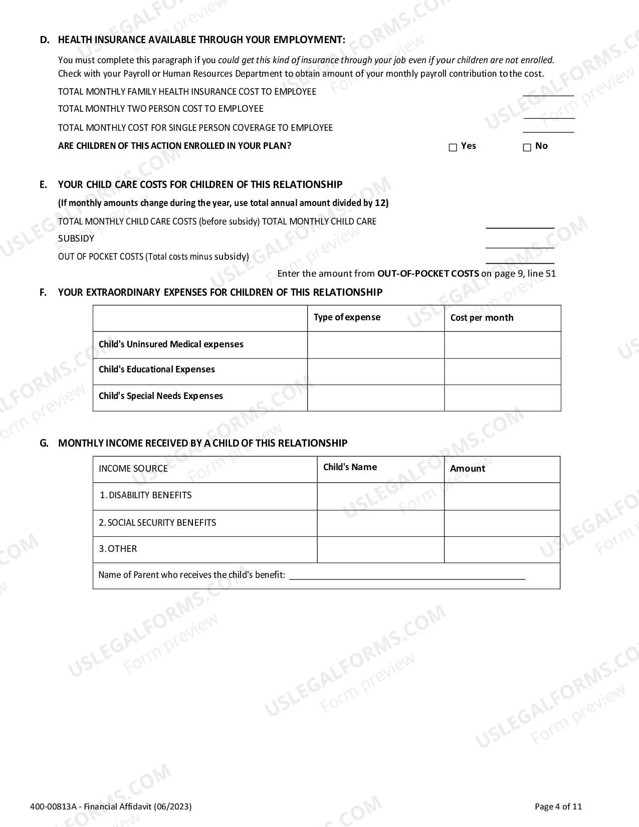 Preview Financial Affidavit