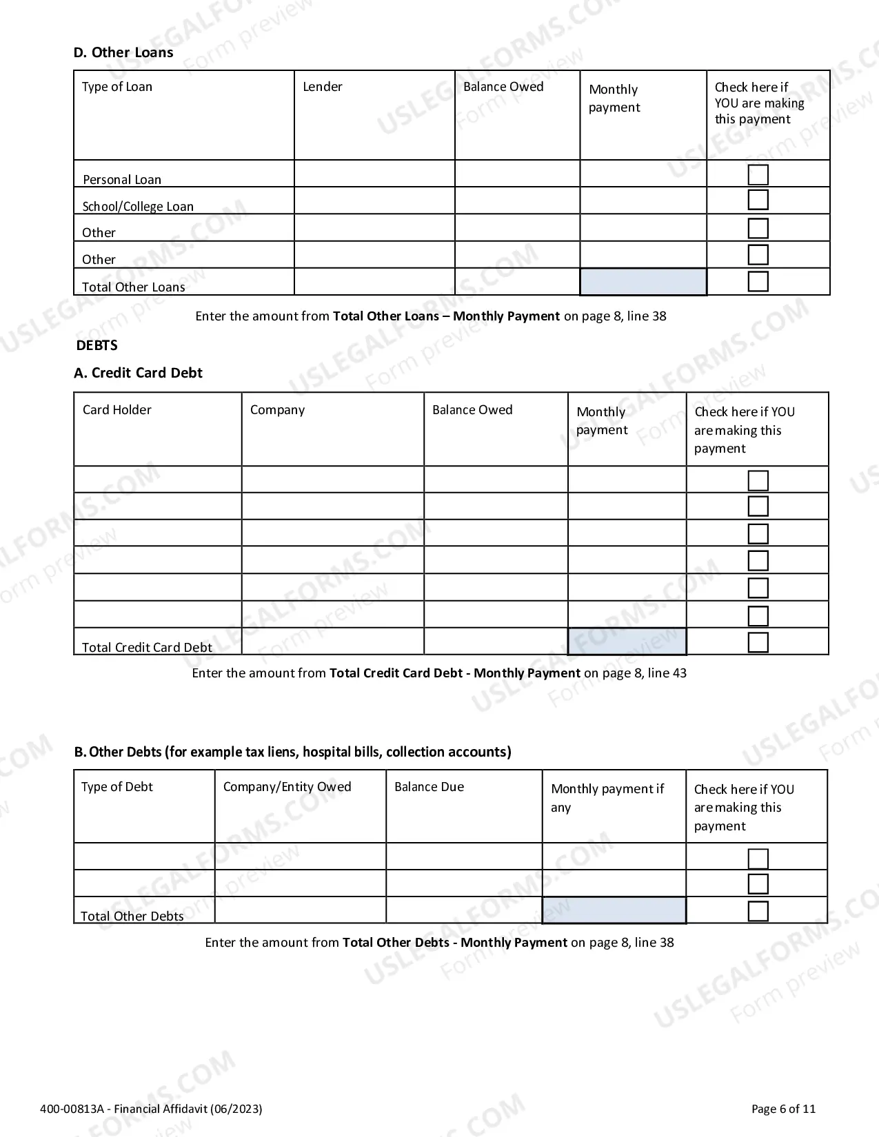 Preview Financial Affidavit