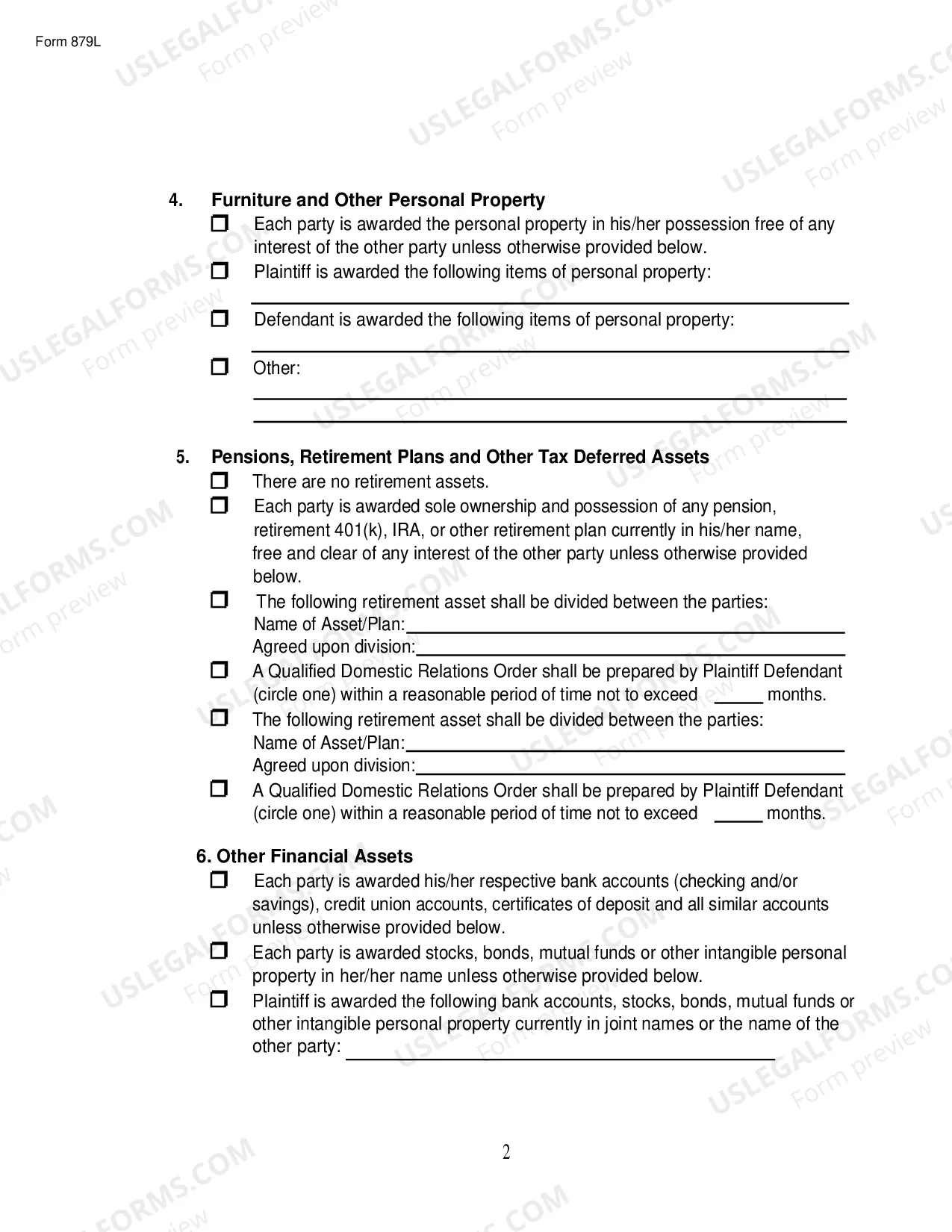 Preview Final Decree/Order Property Contested - long form