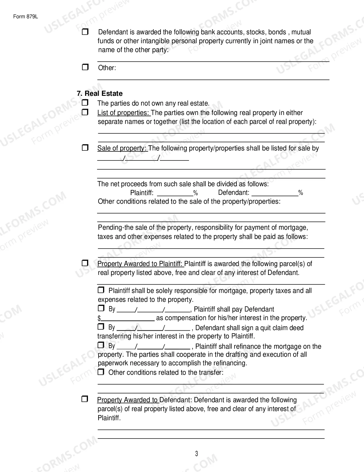 Preview Final Decree/Order Property Contested - long form