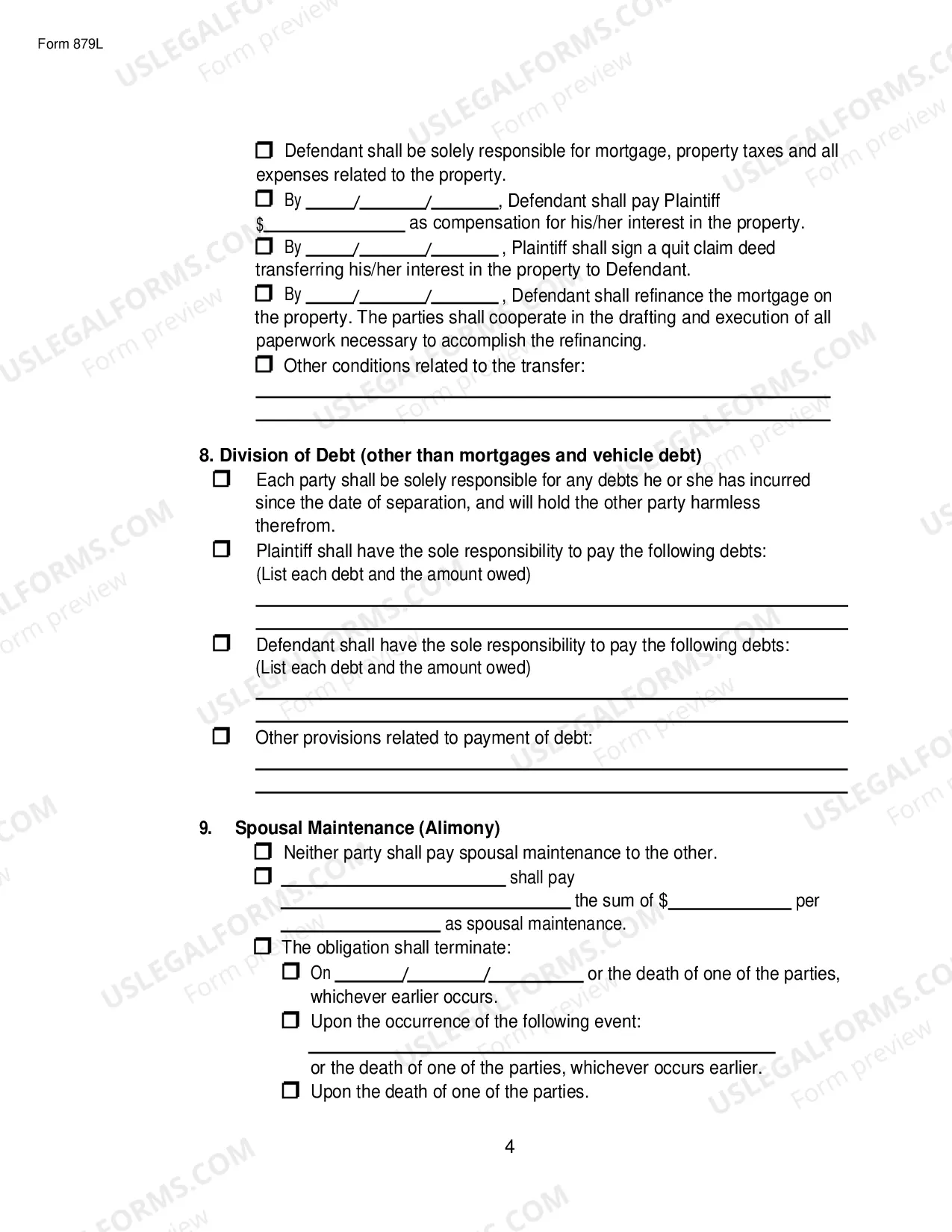 Preview Final Decree/Order Property Contested - long form