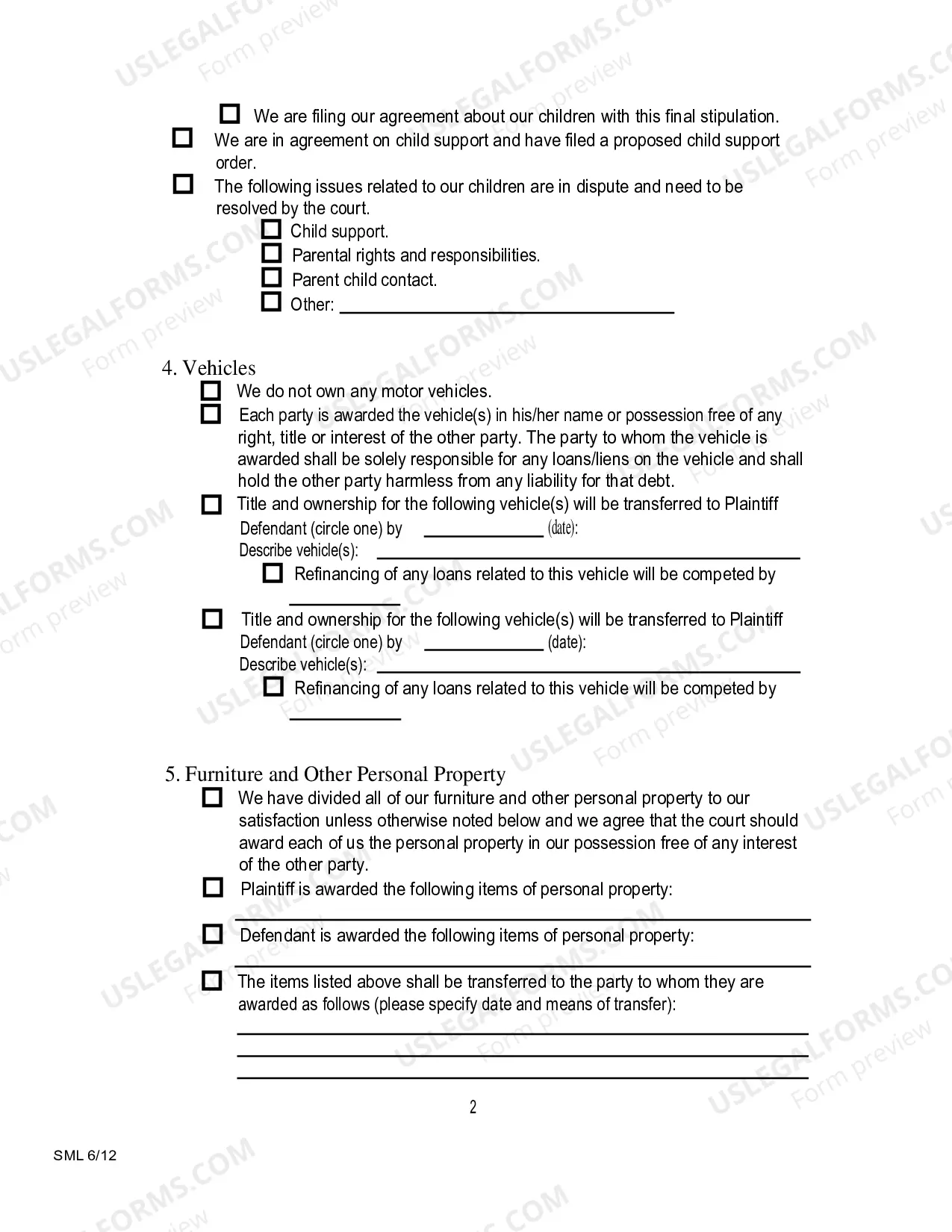 Preview Final Divorce Stip Property