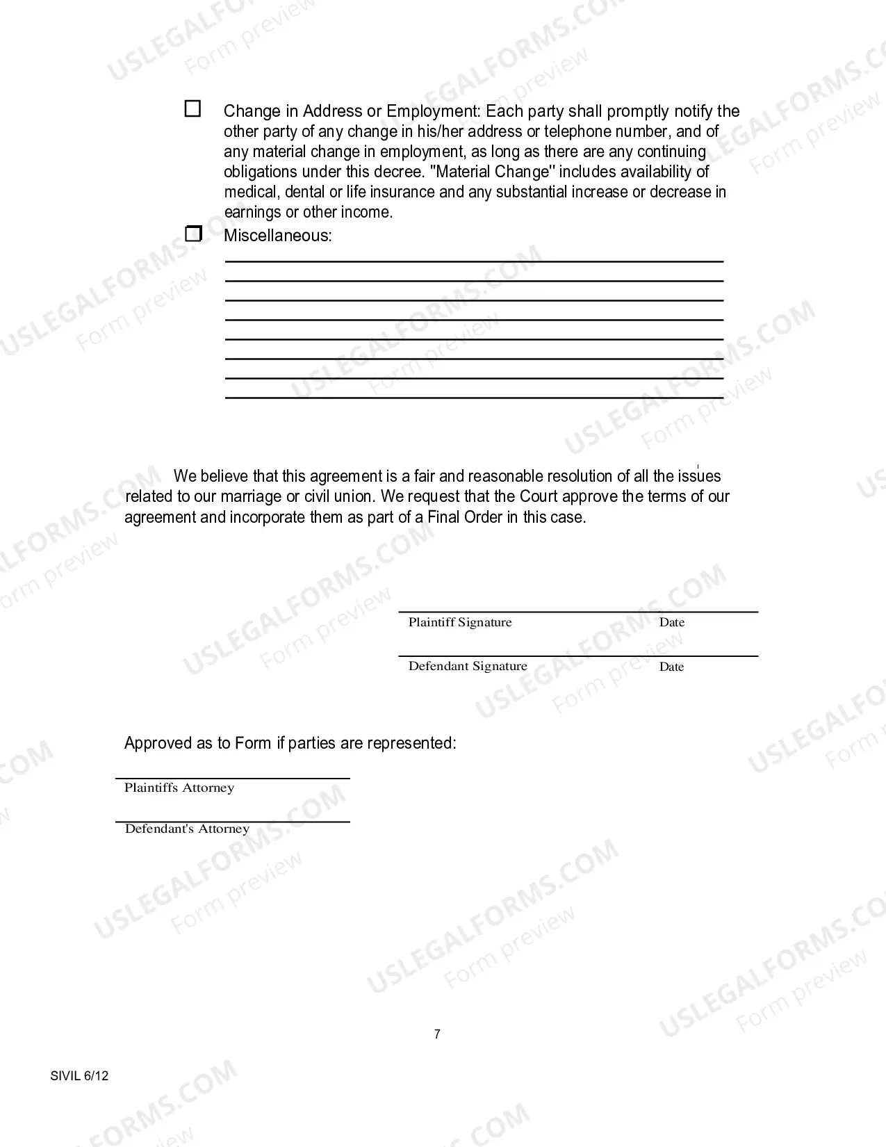 Preview Final Divorce Stip Property