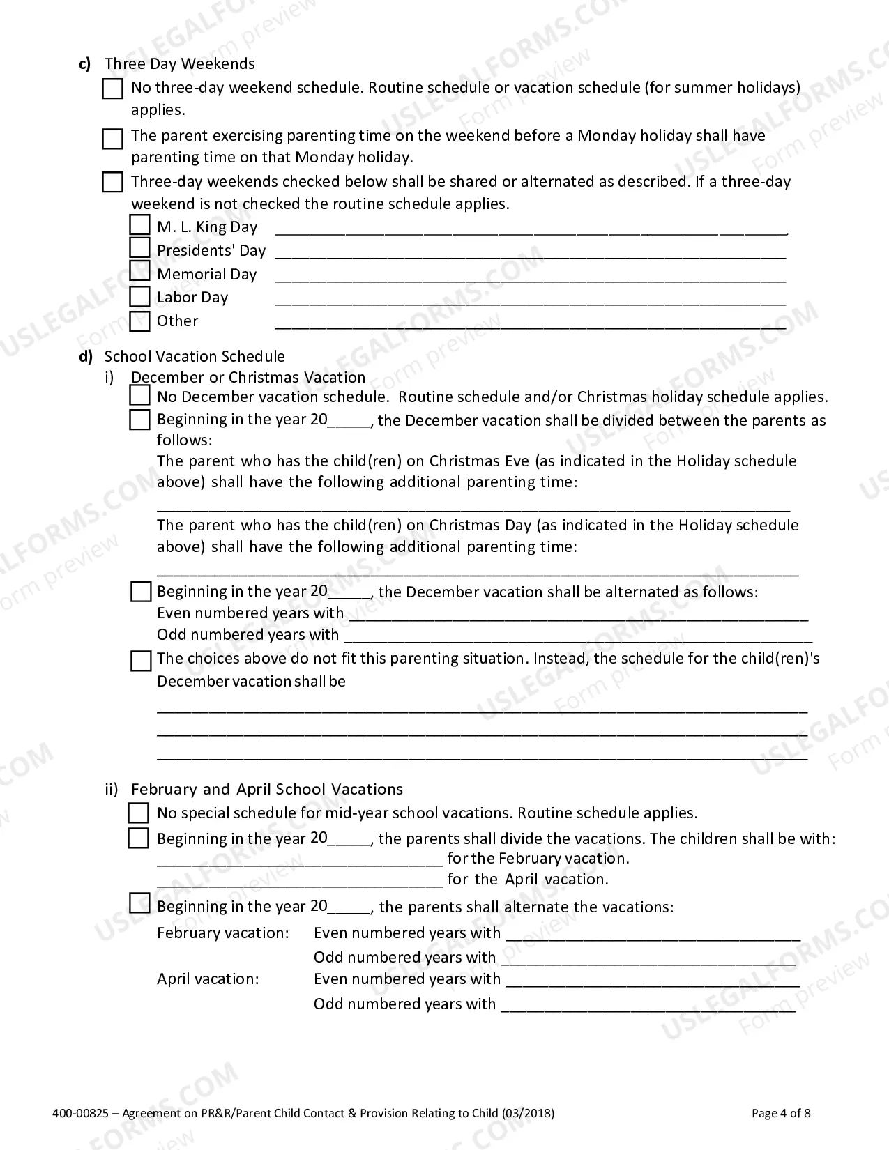 Preview PR&R Stipulation (Parenting Plan)