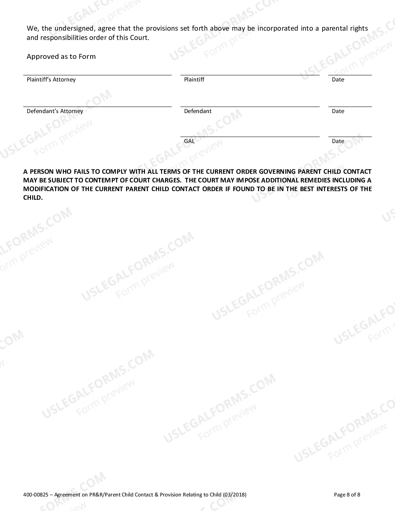 Preview PR&R Stipulation (Parenting Plan)