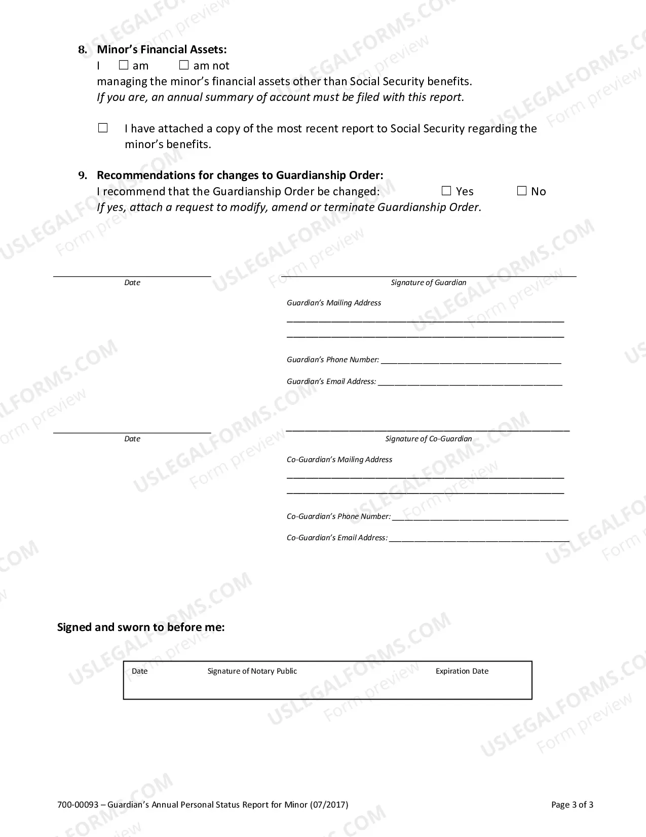 Preview Guardians Annual Personal Status Report For Minor